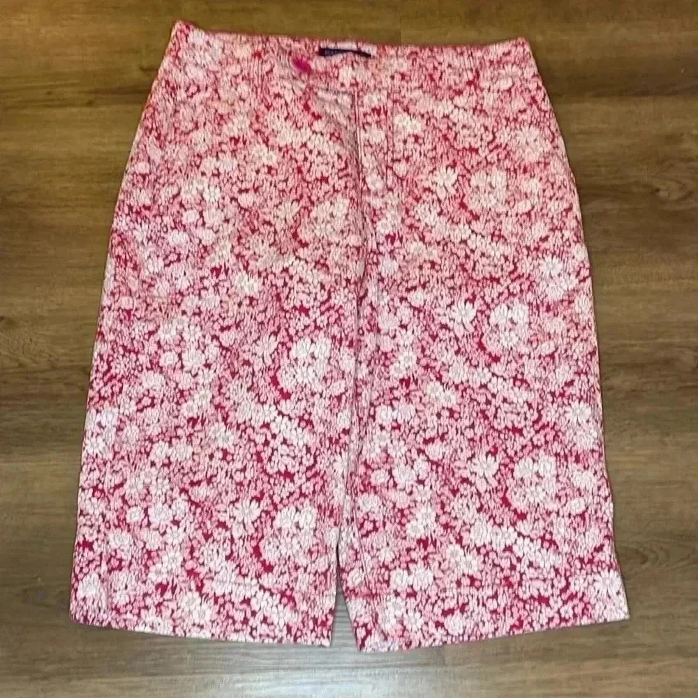 Bandolino Denim Ivette Sz 6 Floral Bermuda Shorts